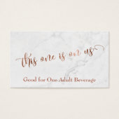 Trinkkarten | Kupferskript mit weißem Marmor (Vorderseite)