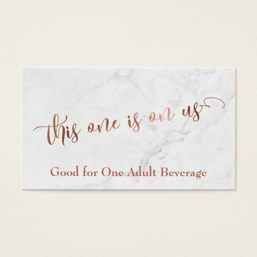 Trinkkarten | Kupferskript mit weißem Marmor (Vorderseite)