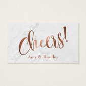 Trinkkarten | Kupferskript mit weißem Marmor (Rückseite)