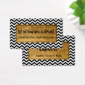 Trinkkarten mit Imitats Gold Foil & BW Zickzack (Schreibtisch)