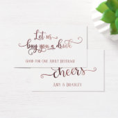 Trinkkarten | Rose Gold Script auf Editable White (Schreibtisch)