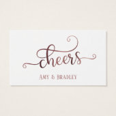 Trinkkarten | Rose Gold Script auf Editable White (Rückseite)