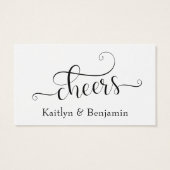 Trinkkarten | Schwarz-Weiß-Script-Typografie (Rückseite)
