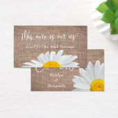 Trinkkarten | Script, Rustic Burlap & Daisies (Schreibtisch)