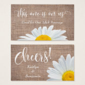 Trinkkarten | Script, Rustic Burlap & Daisies (Vorne & Hinten)