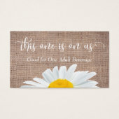 Trinkkarten | Script, Rustic Burlap & Daisies (Vorderseite)