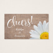 Trinkkarten | Script, Rustic Burlap & Daisies (Rückseite)