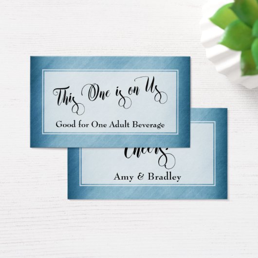 Trinkkarten | Script & Rustic Diagonal Blue (Schreibtisch)