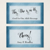 Trinkkarten | Script & Rustic Diagonal Blue (Vorne & Hinten)