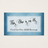 Trinkkarten | Script & Rustic Diagonal Blue (Vorderseite)