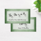 Trinkkarten | Script & Rustic Diagonal Green (Schreibtisch)