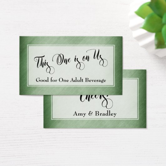 Trinkkarten | Script & Rustic Diagonal Green (Schreibtisch)