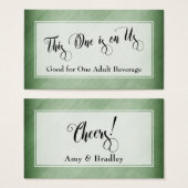 Trinkkarten | Script & Rustic Diagonal Green (Vorne & Hinten)