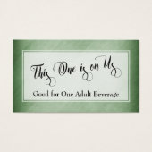 Trinkkarten | Script & Rustic Diagonal Green (Vorderseite)