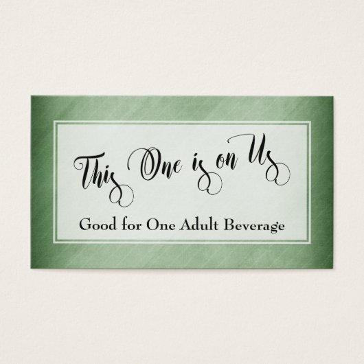 Trinkkarten | Script & Rustic Diagonal Green (Vorderseite)
