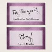 Trinkkarten | Script & Rustic Diagonal Raspberry (Vorne & Hinten)
