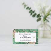 Trinkkarten Wasserfarbene tropische Palmen Blätter Visitenkarte (Stehend Vorderseite)