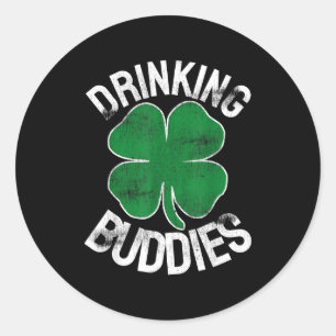 Trinkkumpels St. Patrick's Day Irische Übereinstim Runder Aufkleber