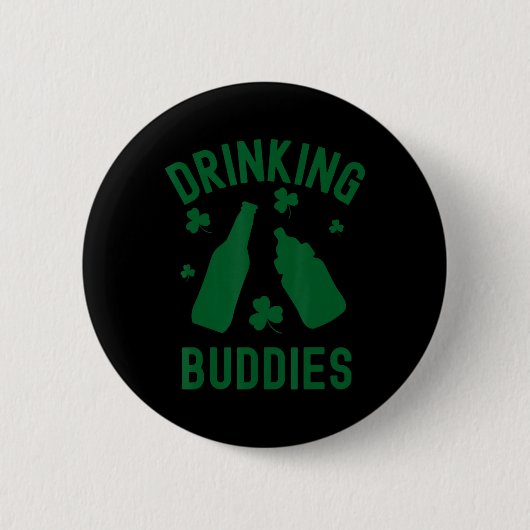 Trinkkumpels St Patrick's Day Shamrock Bier Da Button (Vorderseite)