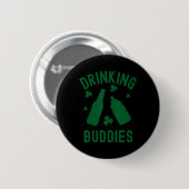 Trinkkumpels St Patrick's Day Shamrock Bier Da Button (Vorne & Hinten)