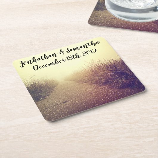 Trinkküste Sonnenaufgangsweg Walkway Side W Rechteckiger Pappuntersetzer (angewinkelt)