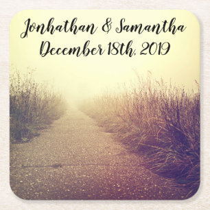 Trinkküste Sonnenaufgangsweg Walkway Side W Rechteckiger Pappuntersetzer