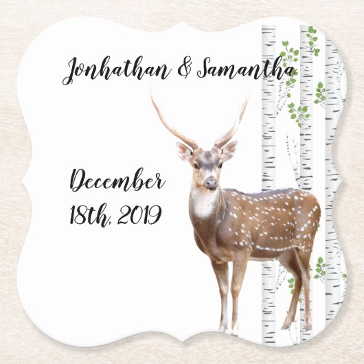 Trinkküsten Geometric Deer Doe Woodland Buck La Untersetzer (Vorderseite)
