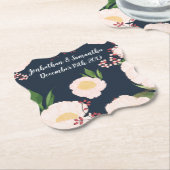 Trinkküsten Geometrische Blume mit weißer Blüte au Untersetzer (angewinkelt)