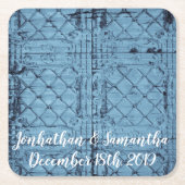 Trinkküsten Rustikale Zinndecke Land wir Rechteckiger Pappuntersetzer (Vorderseite)