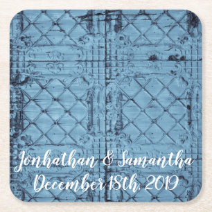 Trinkküsten Rustikale Zinndecke Land wir Rechteckiger Pappuntersetzer