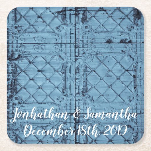 Trinkküsten Rustikale Zinndecke Land wir Rechteckiger Pappuntersetzer (Vorderseite)