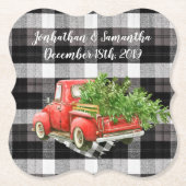 Trinkküsten XMAS LKW Buffalo Karierte Weihnachten Untersetzer (Vorderseite)