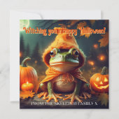 Trinkmeisterin Lehrling Whimsical Frog Halloween Karte (Vorderseite)
