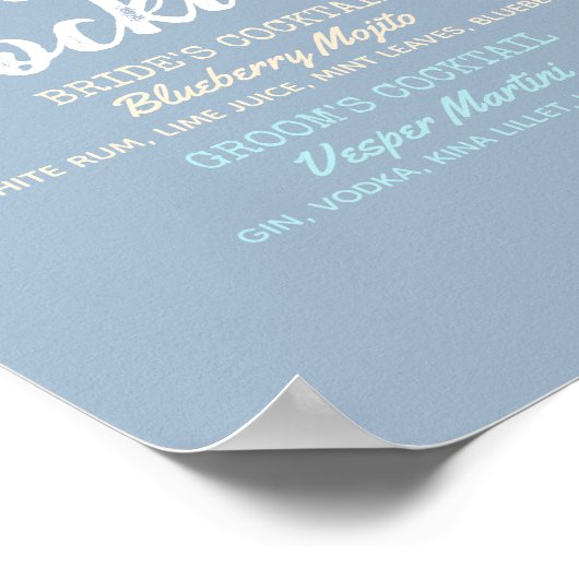 Trinkmenü für Hochzeiten Sukkulent Poster (Ecke)