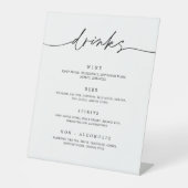 Trinkmenü Hochzeitsempfang Pedestal Bar Sign Sockelschild (Vorderseite)