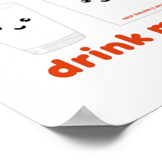 Trinkmilch - Kawaii Design Poster (Ecke)