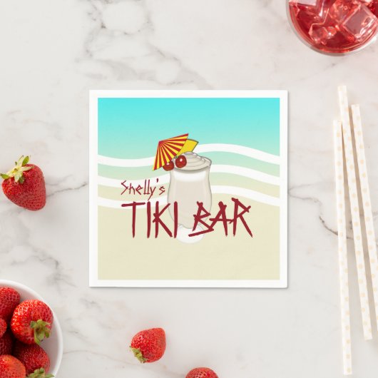 Trinkname Tiki Bar Serviette (Beispiel)