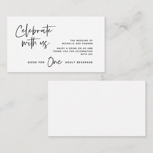 Trinkschein, Erwachsenengetränk, Feiern Sie mit un Begleitkarte (Vorne/Hinten)