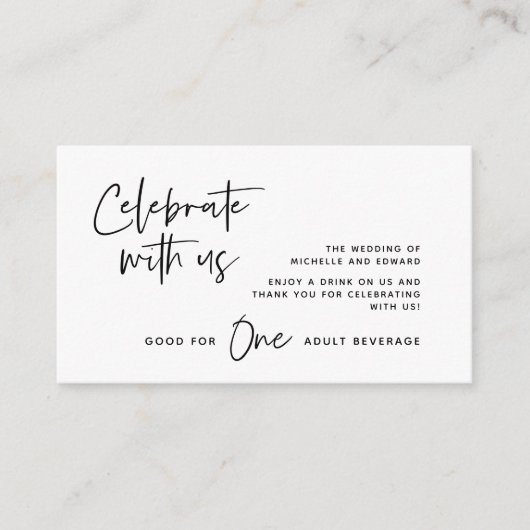 Trinkschein, Erwachsenengetränk, Feiern Sie mit un Begleitkarte (Vorderseite)