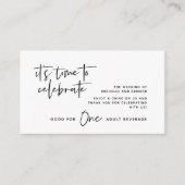 Trinkschein, Erwachsenengetränk, glücklicherweise Begleitkarte (Vorderseite)