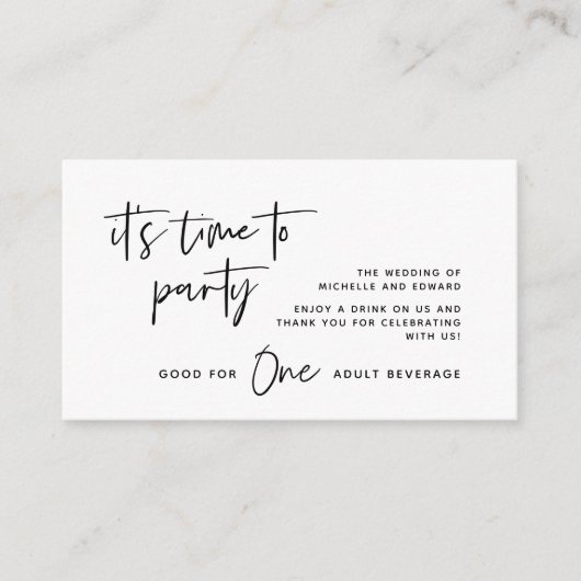 Trinkschein, Erwachsenengetränk, glücklicherweise  Begleitkarte (Vorderseite)