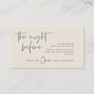 Trinkschein, Erwachsenengetränk, Hochzeitsfeier, B Begleitkarte