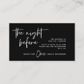 Trinkschein, Erwachsenengetränk, Moderne Hochzeits Begleitkarte (Vorderseite)