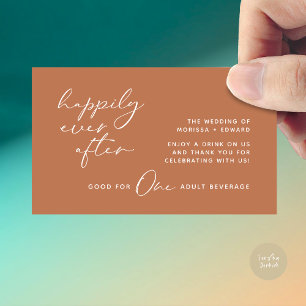 Trinkschein, Erwachsenengetränk, Moderne Hochzeits Begleitkarte