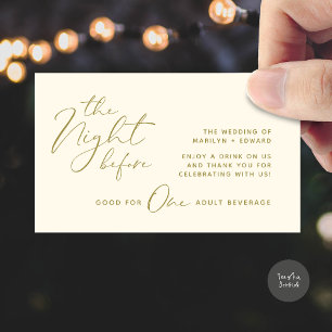 Trinkschein, Erwachsenengetränk, Moderne Hochzeits Begleitkarte