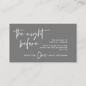 Trinkschein, Erwachsenengetränk, Moderne Hochzeits Begleitkarte (Vorderseite)