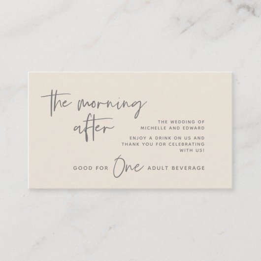 Trinkschein, Erwachsenengetränk, Nachmittag Begleitkarte (Vorderseite)