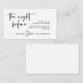 Trinkschein, Erwachsenengetränk, Schwarz und Weiß Begleitkarte (Vorne/Hinten)