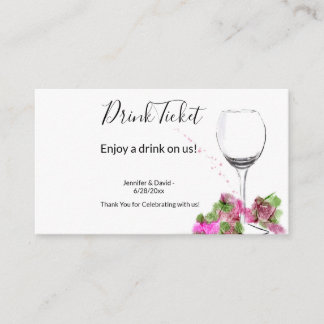 Trinkschein für Hochzeiten Begleitkarte