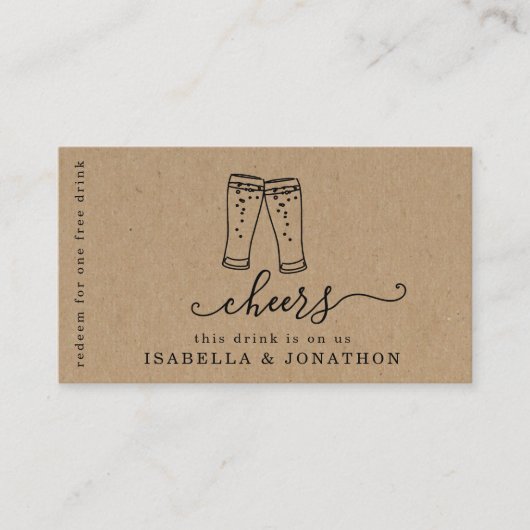 Trinkschein, Gratis-Alkoholgutschein Business Card Visitenkarte (Vorderseite)